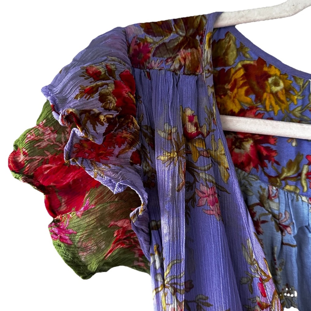 Sundance Elvie Garden Boho Floral Multicolor Cottagecore Layered Maxi Dress PXS - Picture 9 of 10